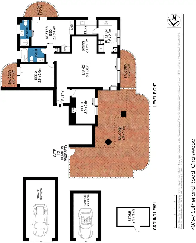 Floorplan of Homely apartment listing, Level 8/5-7 Sutherland Road, Chatswood NSW 2067