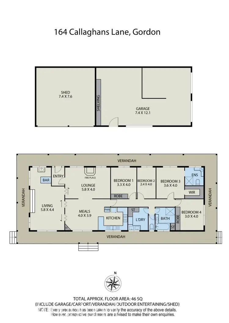 Floorplan of Homely house listing, 164 Callaghans Lane, Gordon VIC 3345