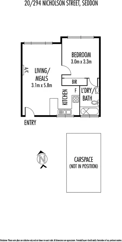 Floorplan of Homely apartment listing, 20/294 Nicholson Street, Seddon VIC 3011