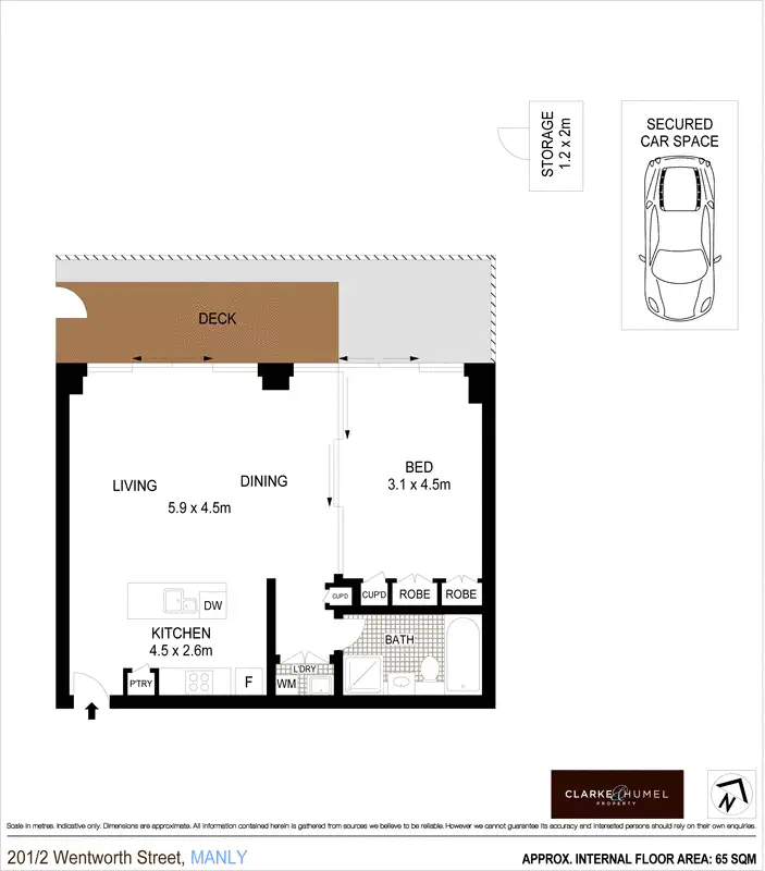 Floorplan of Homely apartment listing, 201/2 Wentworth Street, Manly NSW 2095