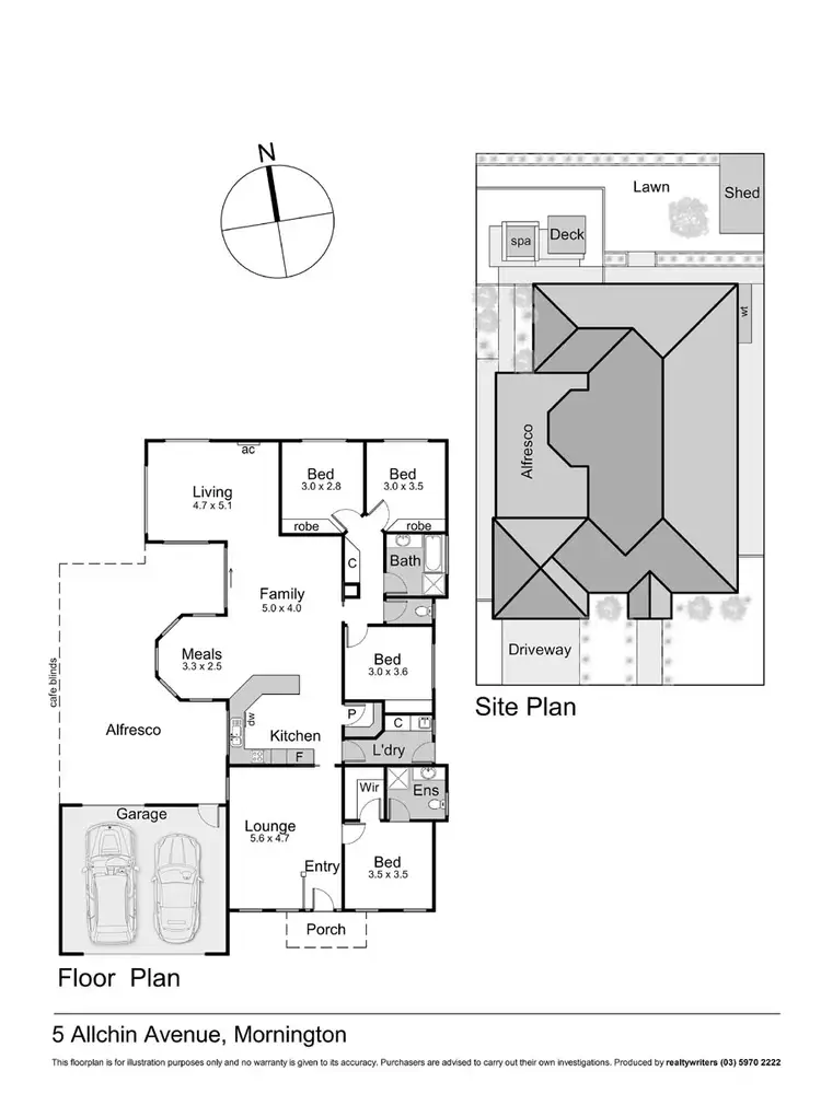 Floorplan of Homely house listing, 5 Allchin Avenue, Mornington VIC 3931