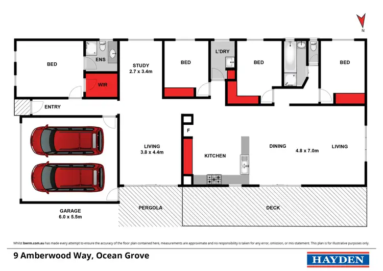 Floorplan of Homely house listing, 9 Amberwood Way, Ocean Grove VIC 3226