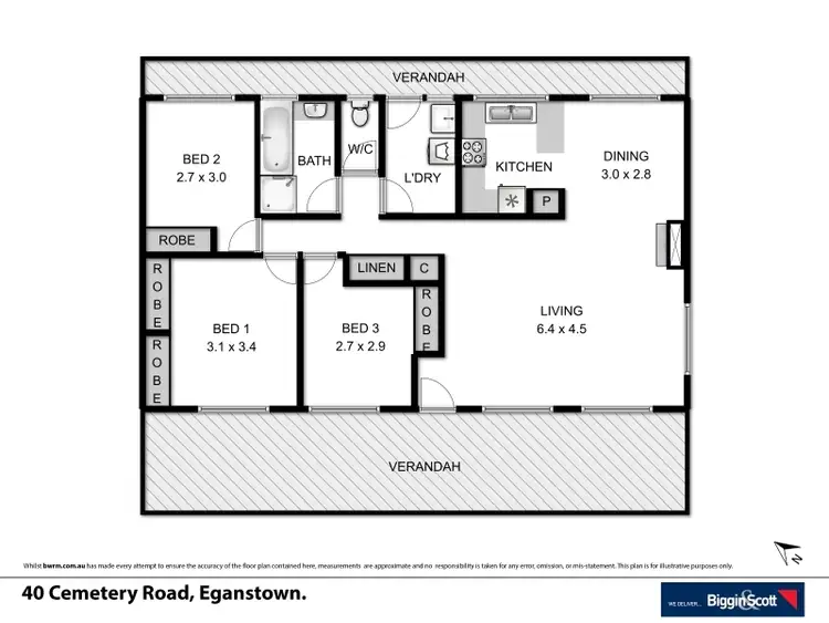 Floorplan of Homely house listing, 40 Cemetery Road, Eganstown VIC 3461
