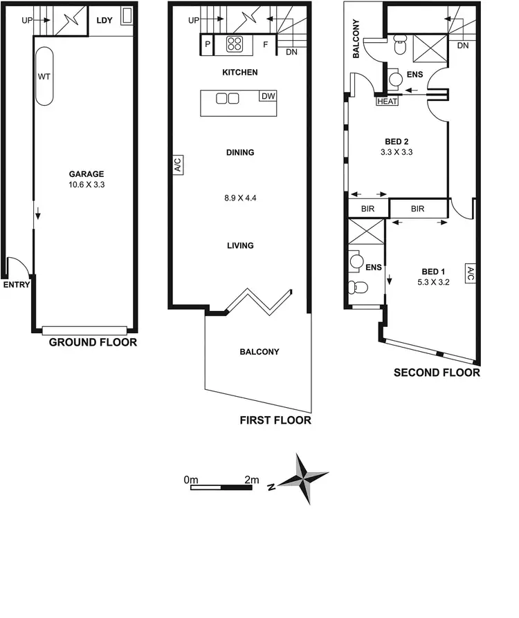 Floorplan of Homely townhouse listing, 2/75 Gadd Street, Northcote VIC 3070