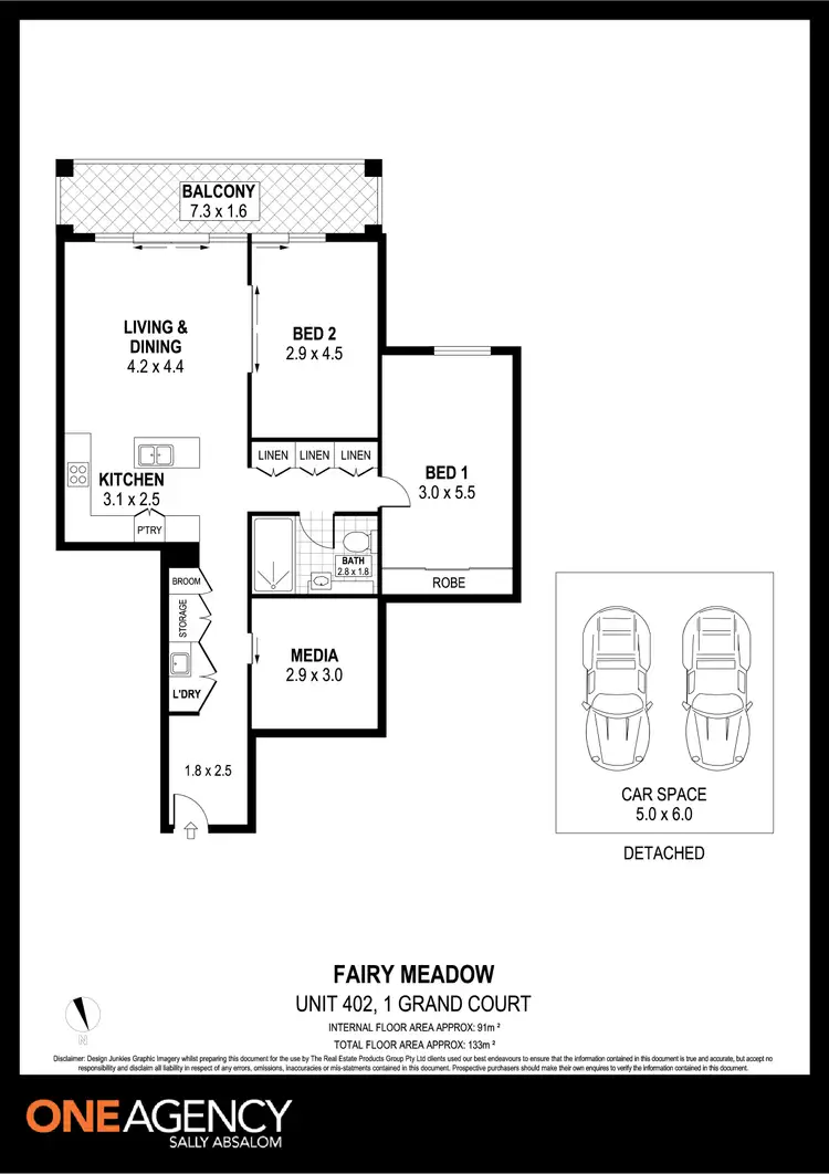 Floorplan of Homely apartment listing, 402/1 Grand Court, Fairy Meadow NSW 2519