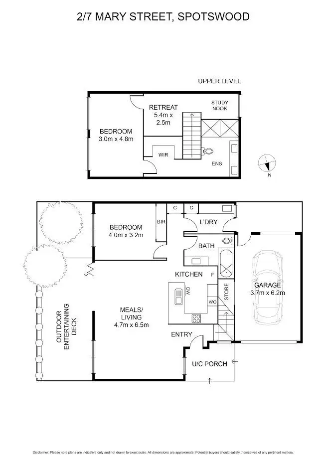 Floorplan of Homely townhouse listing, 2/7 Mary Street, Spotswood VIC 3015