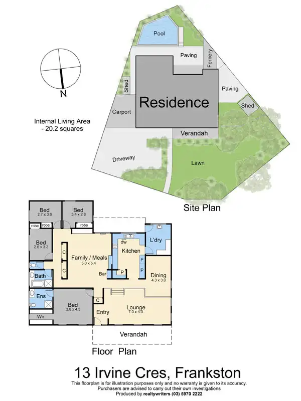Floorplan of Homely house listing, 13 Irvine Crescent, Frankston VIC 3199