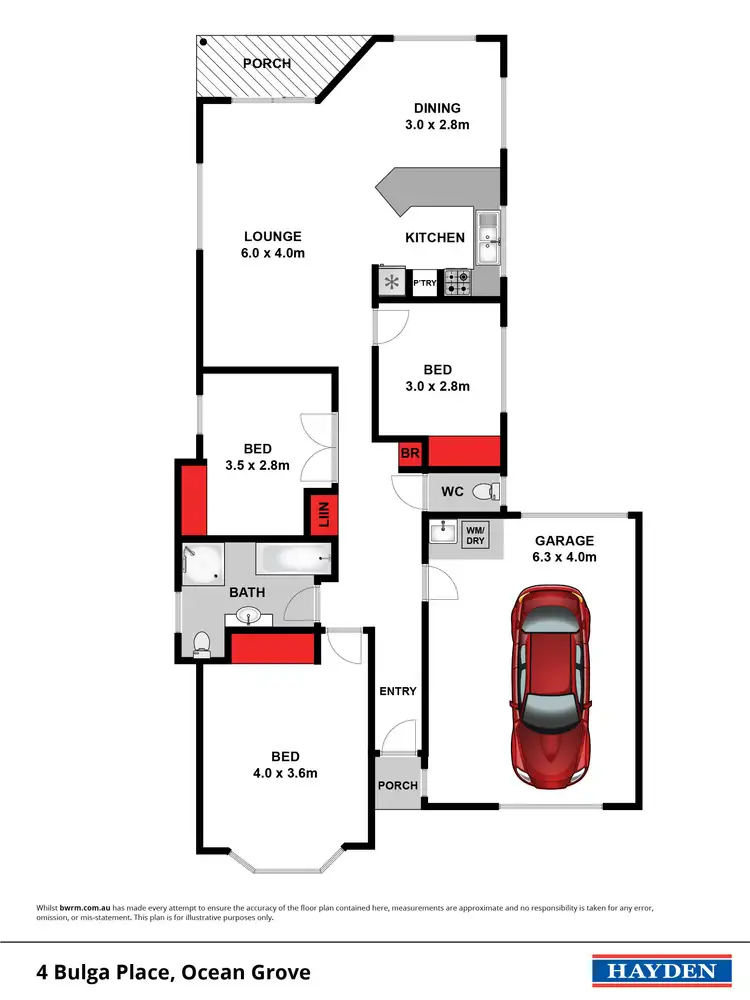 Floorplan of Homely house listing, 4 Bulga Place, Ocean Grove VIC 3226