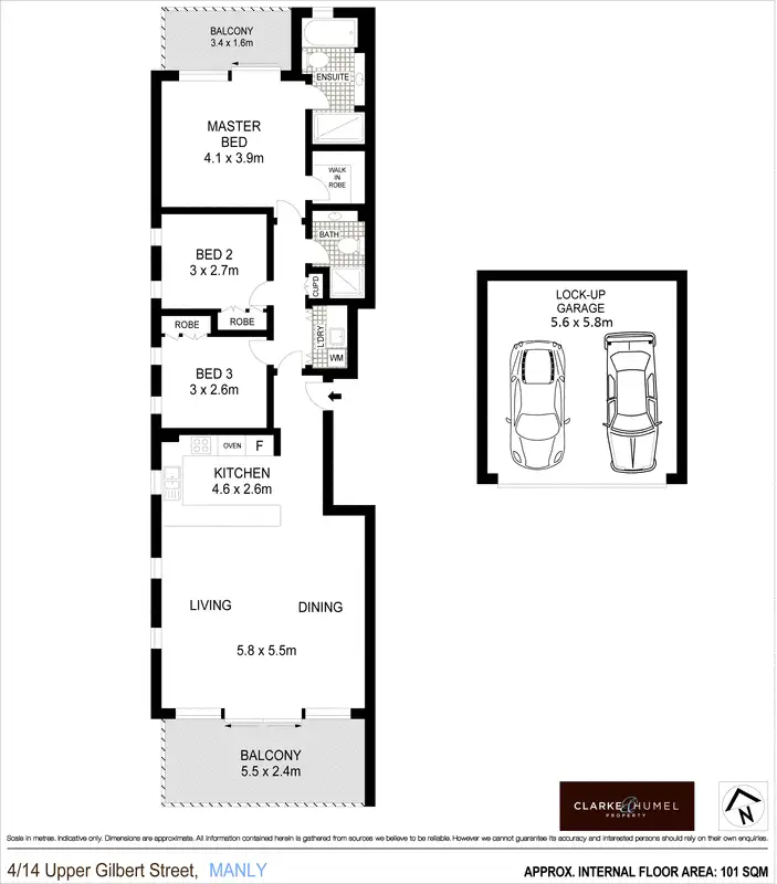 Floorplan of Homely apartment listing, 4/14 Upper Gilbert Street, Manly NSW 2095