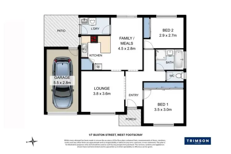 Floorplan of Homely villa listing, 1/7 Buxton Street, West Footscray VIC 3012