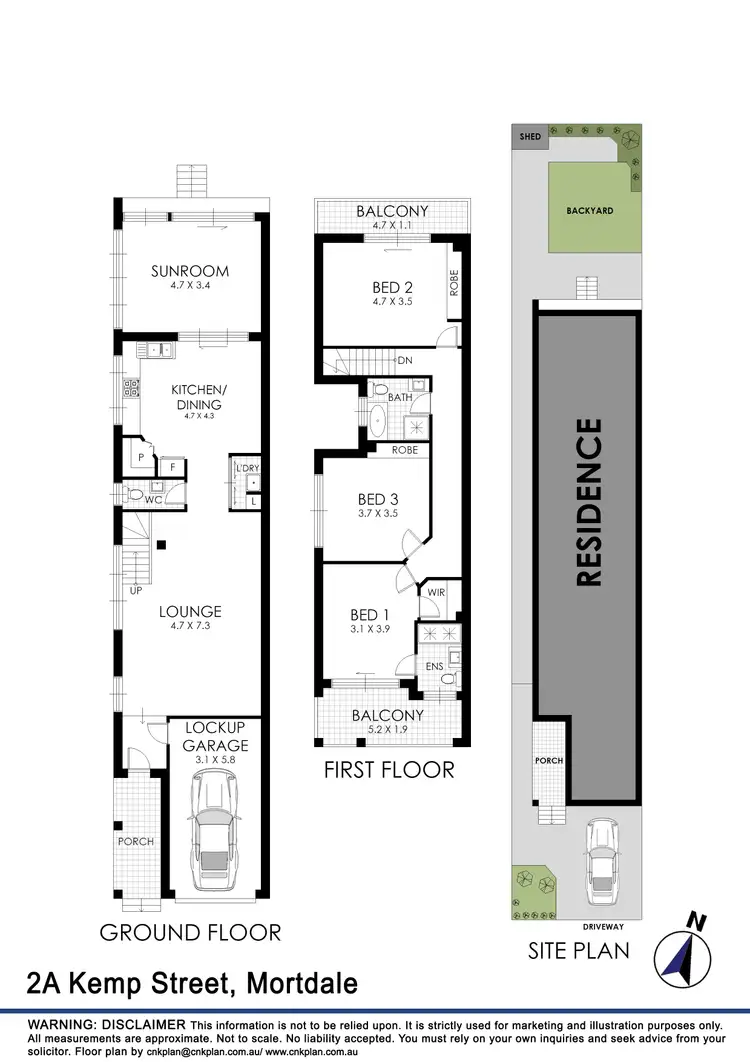 Floorplan of Homely semi-detached listing, 2A Kemp Street, Mortdale NSW 2223