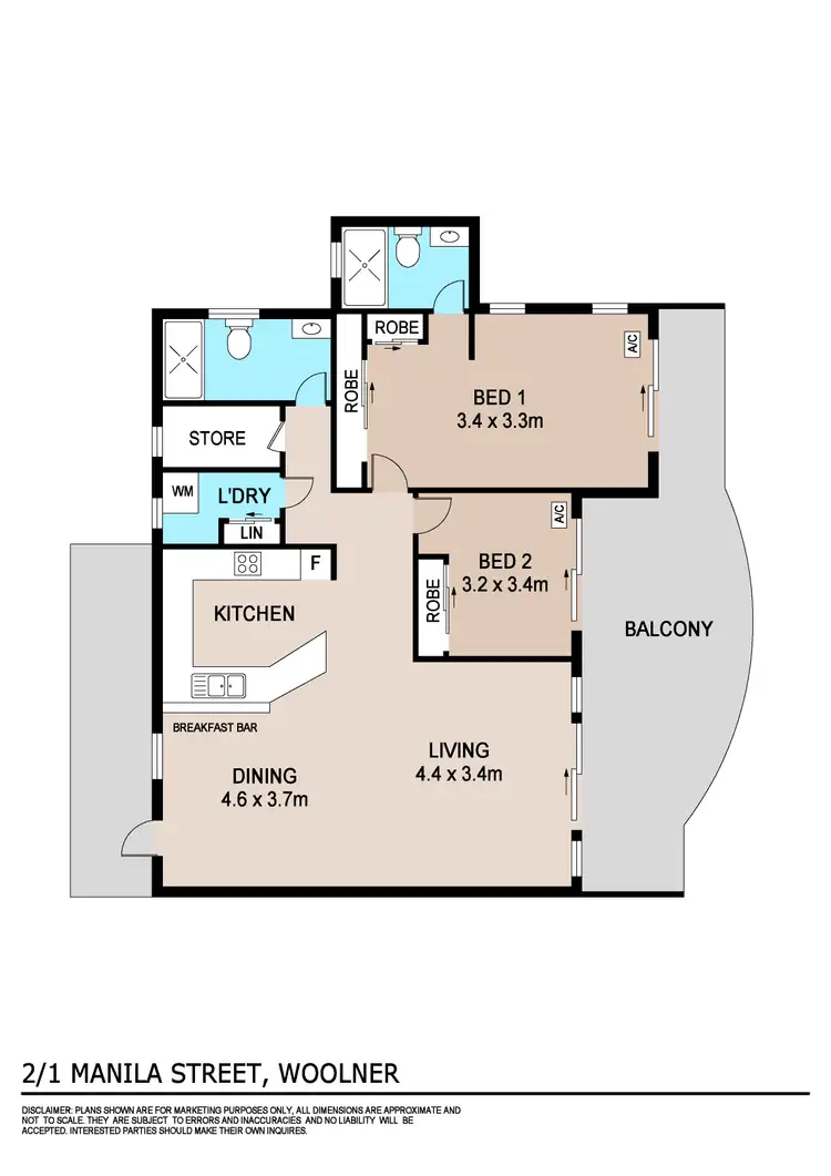 Floorplan of Homely unit listing, 2/1 Manila Place, Woolner NT 820