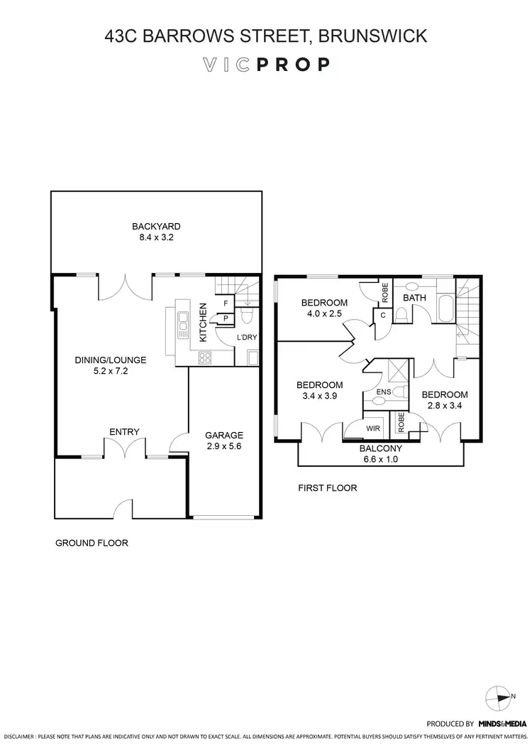 Floorplan of Homely house listing, 43C Barrow Street, Brunswick VIC 3056