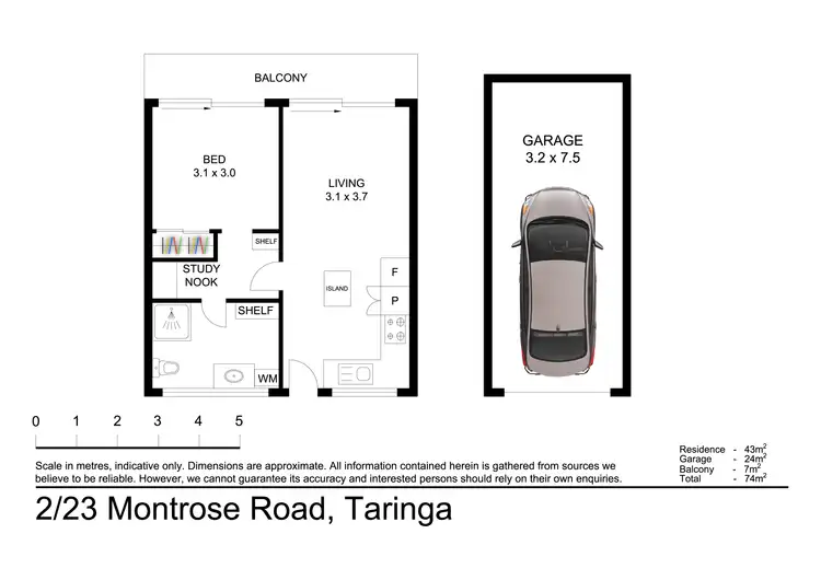 Floorplan of Homely unit listing, 2/23 Montrose Road, Taringa QLD 4068