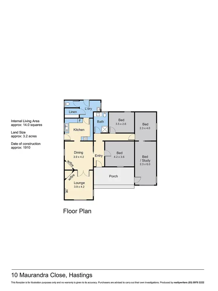 Floorplan of Homely rural property listing, 10 Maurandra Close, Hastings VIC 3915