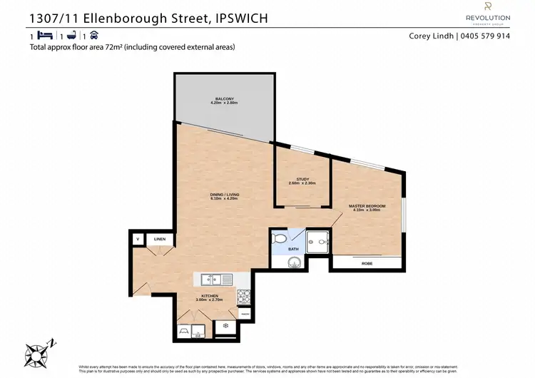 Floorplan of Homely unit listing, 1307/11 Ellenborough Street, Woodend QLD 4305