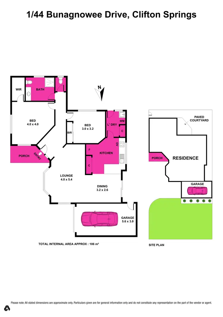 Floorplan of Homely unit listing, 1/44 Bunganowee Drive, Clifton Springs VIC 3222