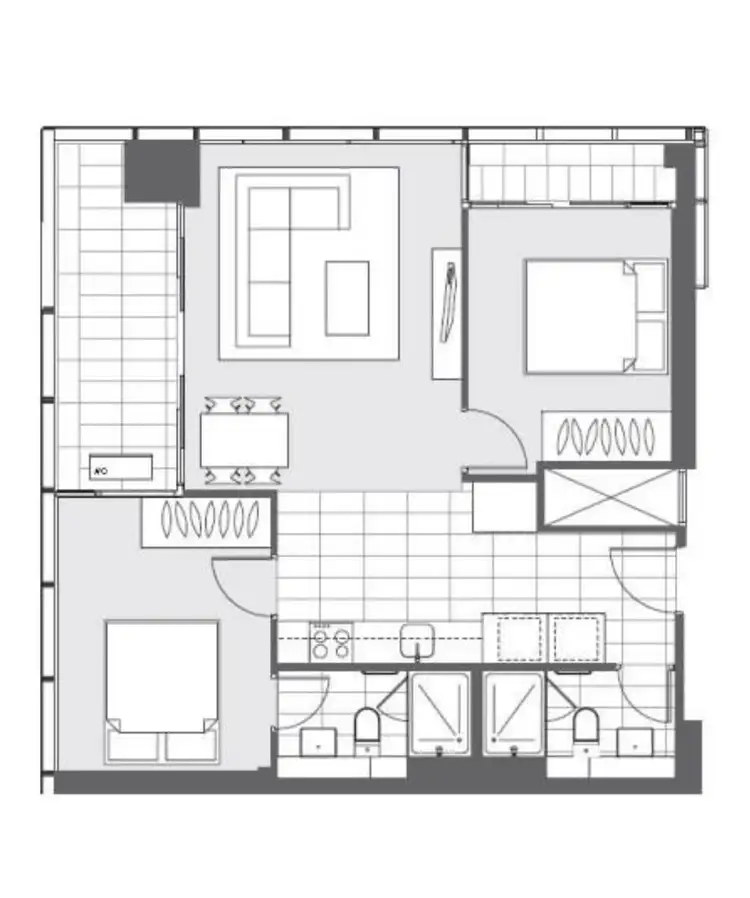 Floorplan of Homely apartment listing, 2412/639 Lonsdale Street, Melbourne VIC 3000