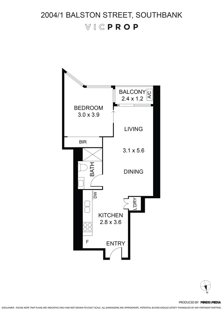 Floorplan of Homely apartment listing, 2004/1 Balston Street, Southbank VIC 3006