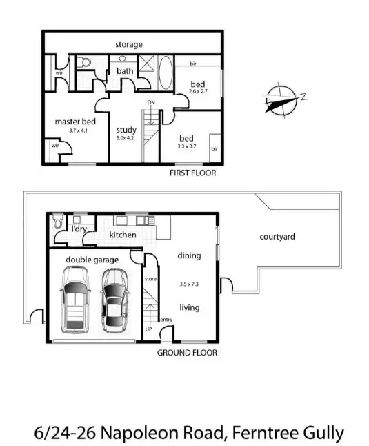 Floorplan of Homely townhouse listing, 6/24 Napoleon Road, Ferntree Gully VIC 3156