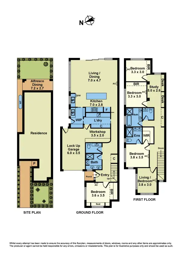 Floorplan of Homely townhouse listing, 55 Truman Street, South Kingsville VIC 3015