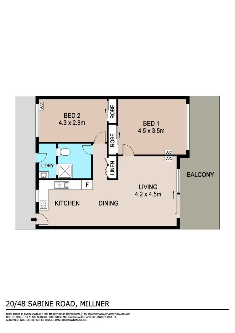 Floorplan of Homely unit listing, 20/48-50 Sabine Road, Millner NT 810