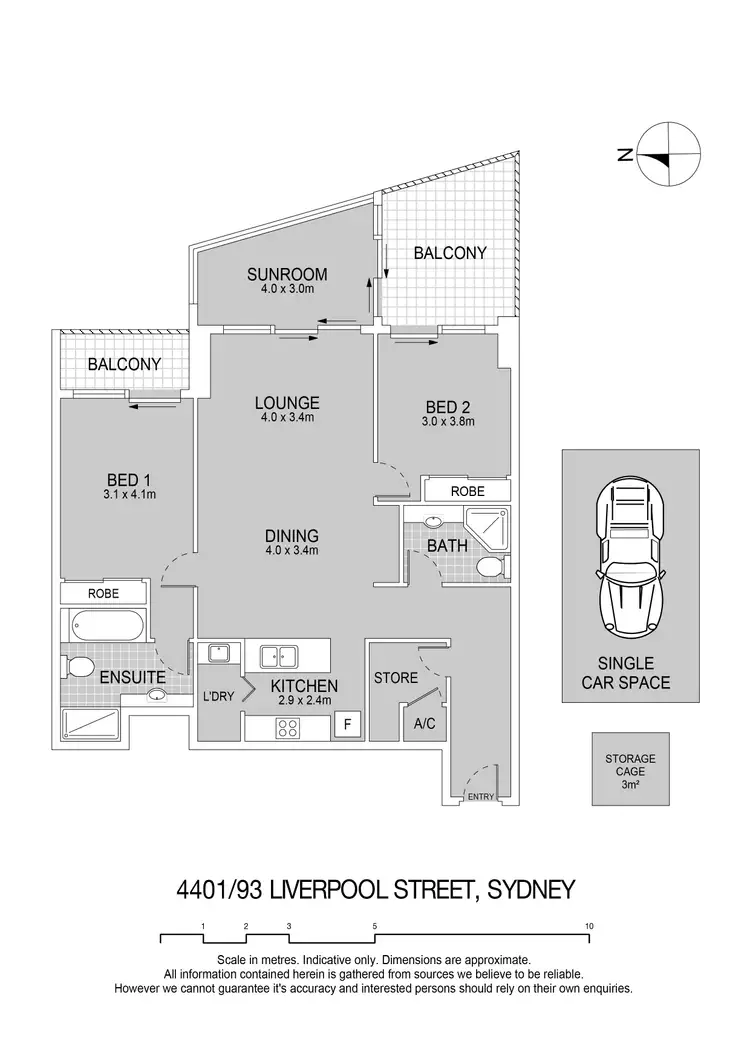 Floorplan of Homely apartment listing, 4401/93 Liverpool Street, Sydney NSW 2000