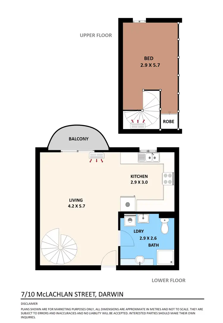 Floorplan of Homely unit listing, 7/10 Mclachlan Street, Darwin City NT 800