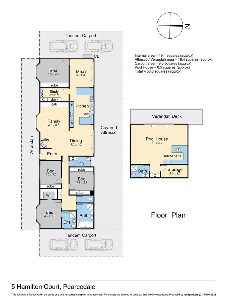 Floorplan of Homely rural property listing, 5 Hamilton Court, Pearcedale VIC 3912