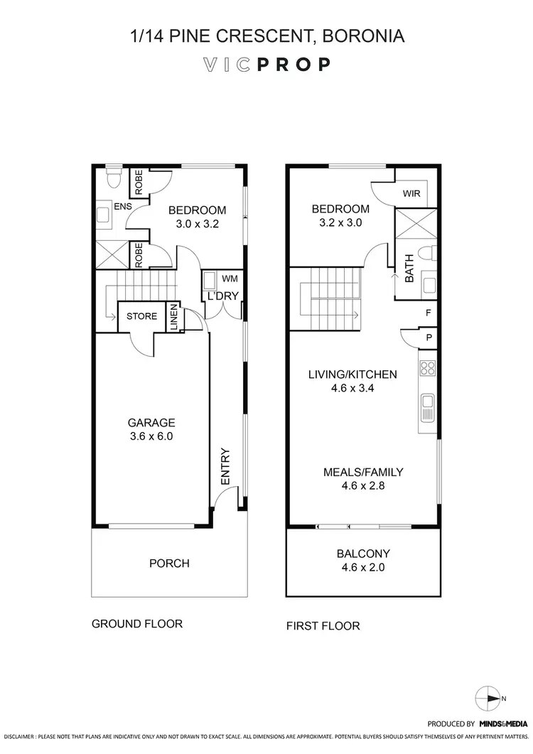 Floorplan of Homely townhouse listing, 1/14 Pine Crescent, Boronia VIC 3155
