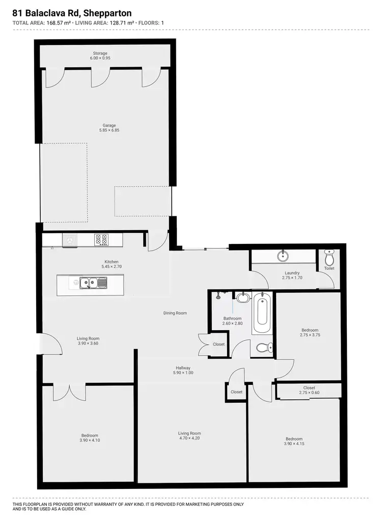 Floorplan of Homely house listing, 81 Balaclava Road, Shepparton VIC 3630