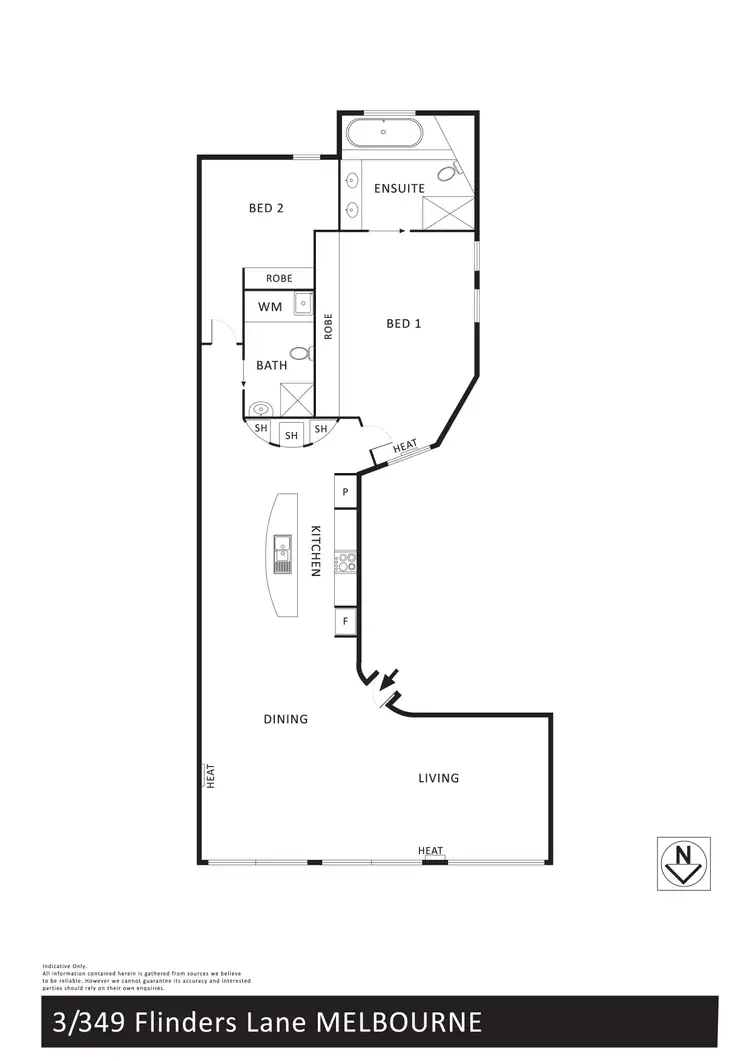 Floorplan of Homely apartment listing, 3/349 Flinders Lane, Melbourne VIC 3000
