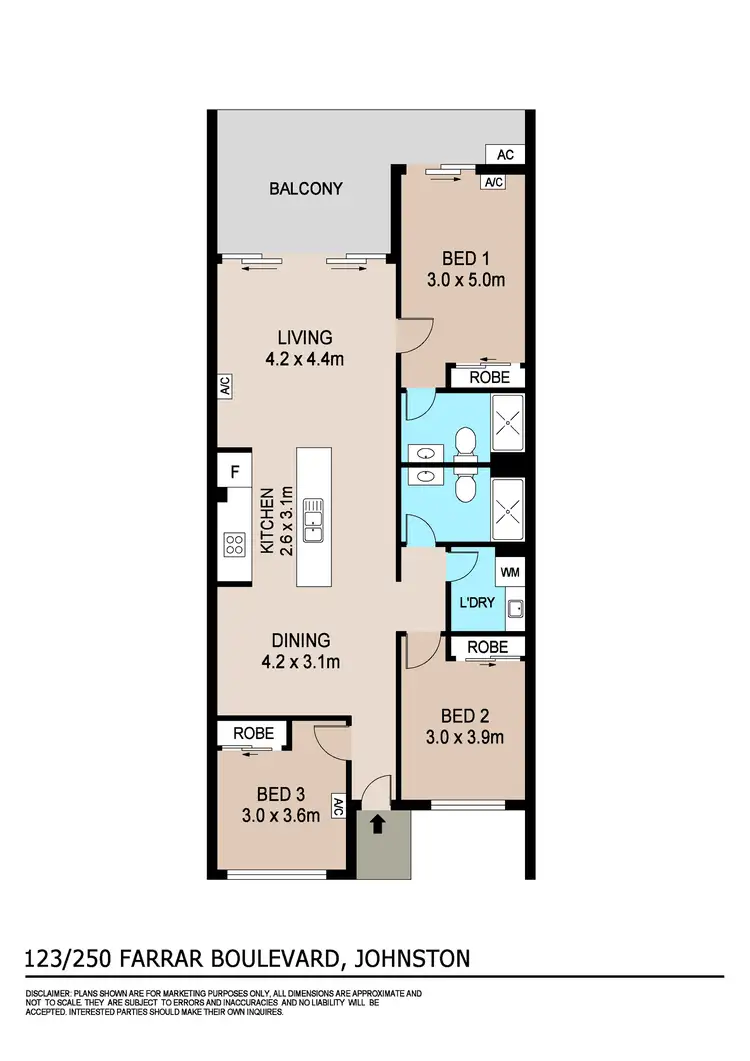 Floorplan of Homely unit listing, 123/250 Farrar Boulevard, Johnston NT 832