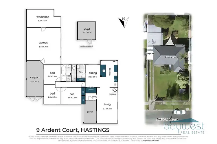 Floorplan of Homely house listing, 9 Ardent Court, Hastings VIC 3915