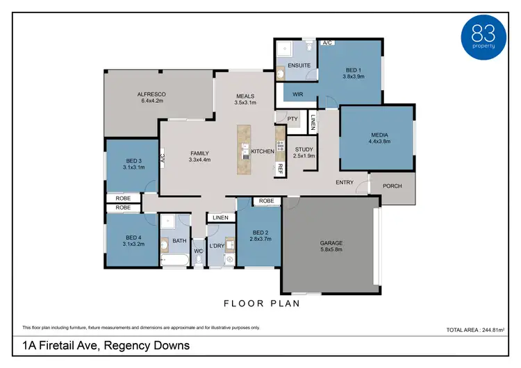 Floorplan of Homely house listing, 1a Firetail Avenue, Regency Downs QLD 4341