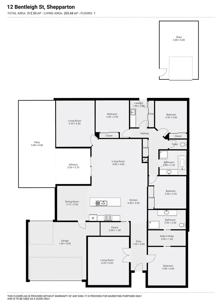 Floorplan of Homely house listing, 12 Bentleigh Street, Shepparton VIC 3630