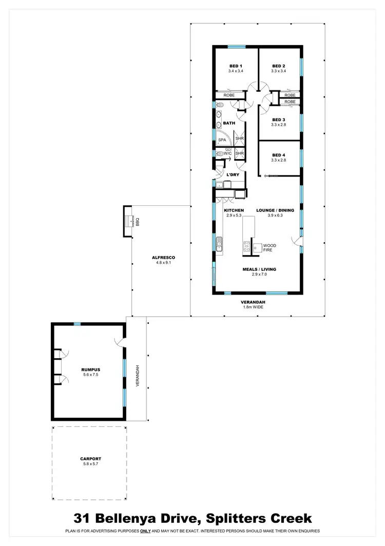 Floorplan of Homely rural property listing, 31 Bellenya Drive, Splitters Creek NSW 2640