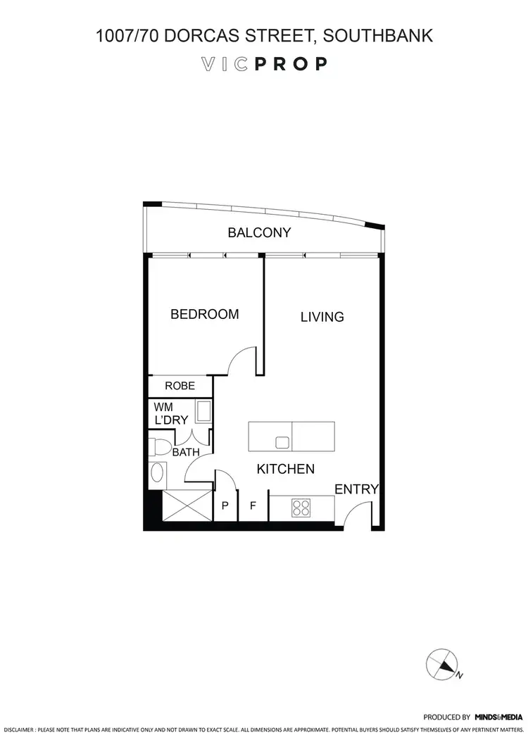 Floorplan of Homely apartment listing, 1007/70 Dorcas Street, Southbank VIC 3006