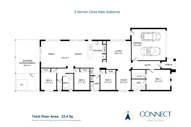 Floorplan of Homely house listing, 5 Vernon Close, New Gisborne VIC 3438