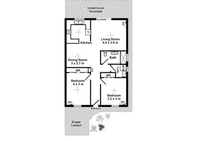 Floorplan of Homely unit listing, 3/30 Sovereign Circuit, Coconut Grove NT 810