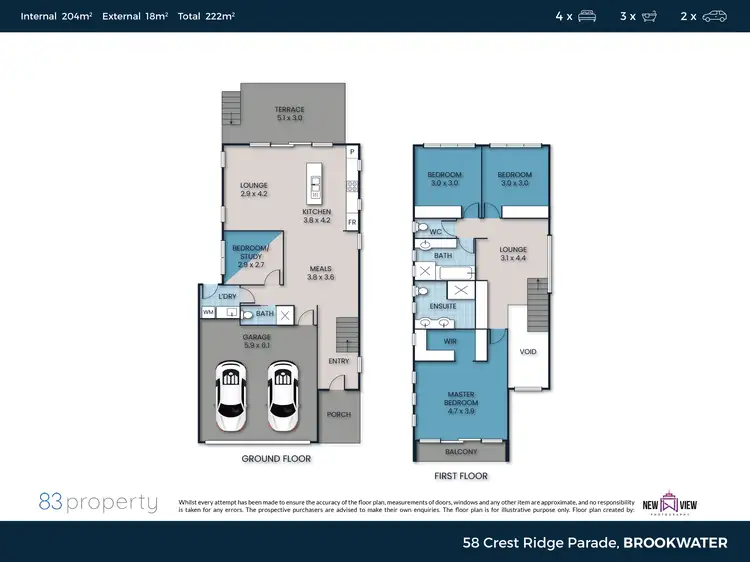 Floorplan of Homely house listing, 58 Crest Ridge Parade, Brookwater QLD 4300