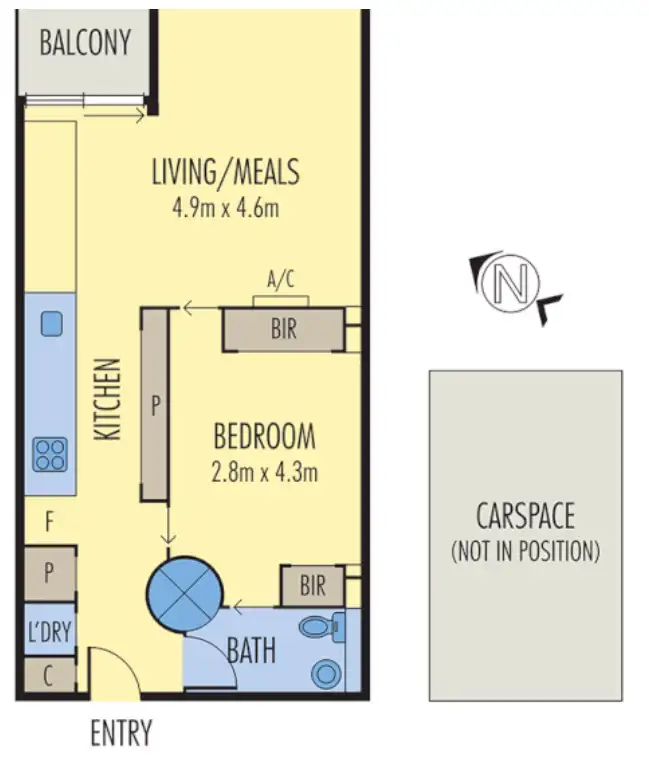 Floorplan of Homely apartment listing, 1011/22 Dorcas Street, Southbank VIC 3006