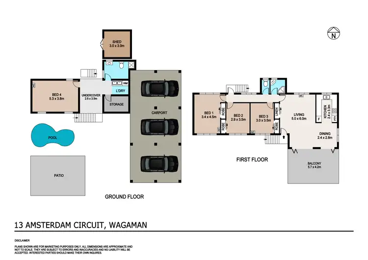 Floorplan of Homely house listing, 13 Amsterdam Circuit, Wagaman NT 810