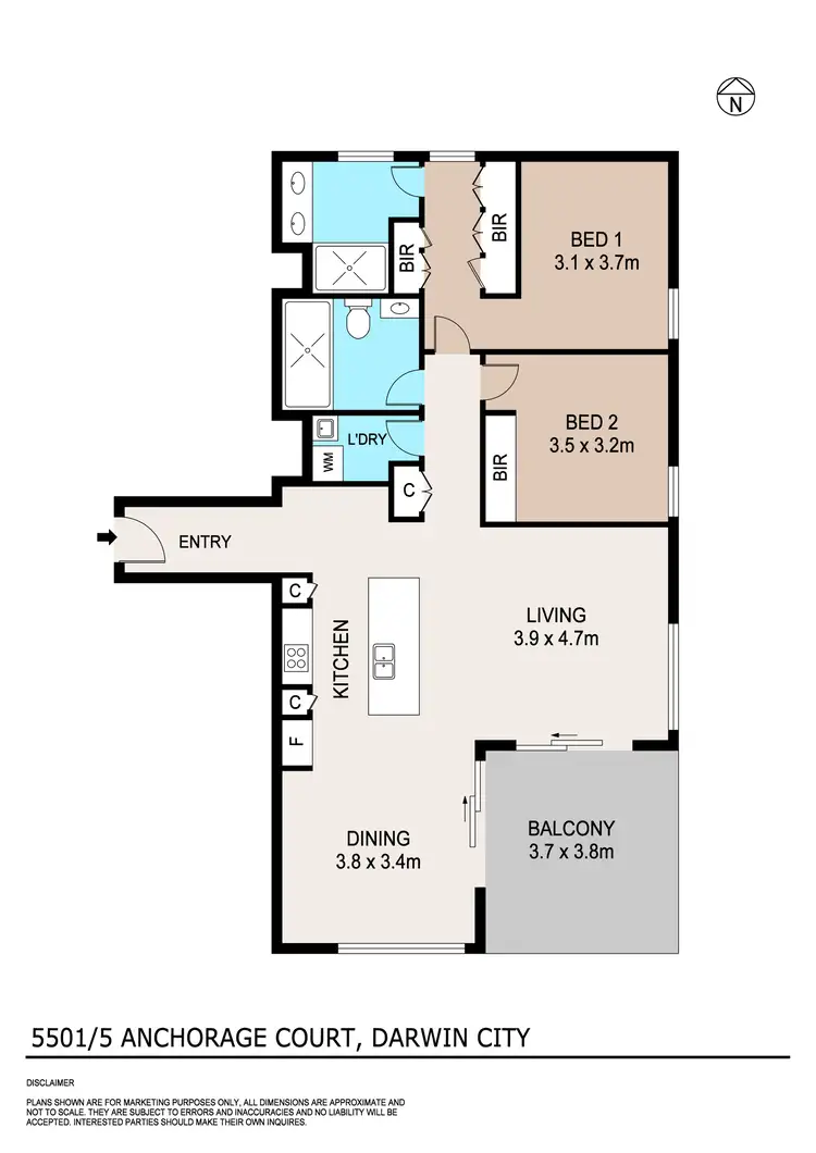 Floorplan of Homely unit listing, 5501/5 Anchorage Court, Darwin City NT 800