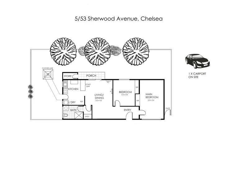 Floorplan of Homely unit listing, 5/53 Sherwood Avenue, Chelsea VIC 3196