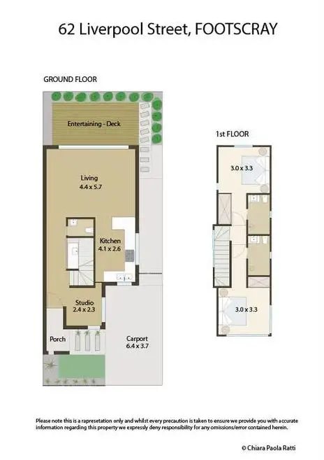 Floorplan of Homely townhouse listing, 62 Liverpool Street, Footscray VIC 3011