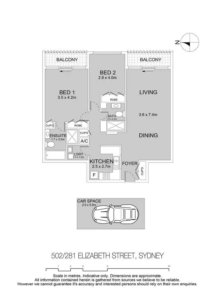Floorplan of Homely apartment listing, 502/281 Elizabeth Street, Sydney NSW 2000