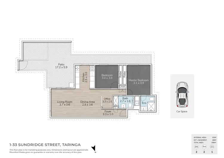 Floorplan of Homely unit listing, 1/33 Sundridge Street, Taringa QLD 4068