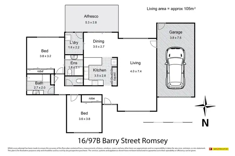 Floorplan of Homely unit listing, 16/97B Barry Street, Romsey VIC 3434