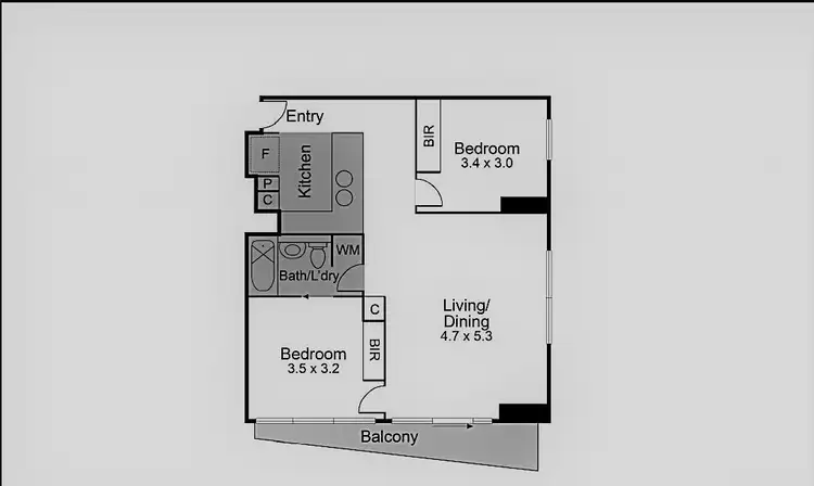 Floorplan of Homely apartment listing, 1911/620 Collins Street, Melbourne VIC 3000
